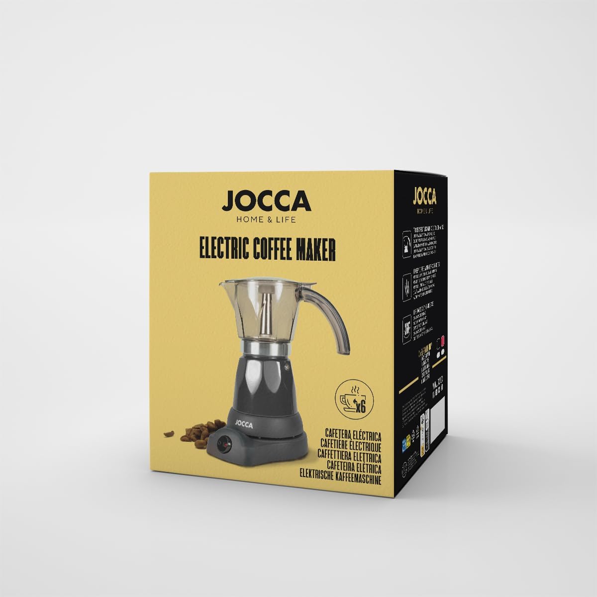 Elektrische Espressokanne mit 360° Basis, Nero