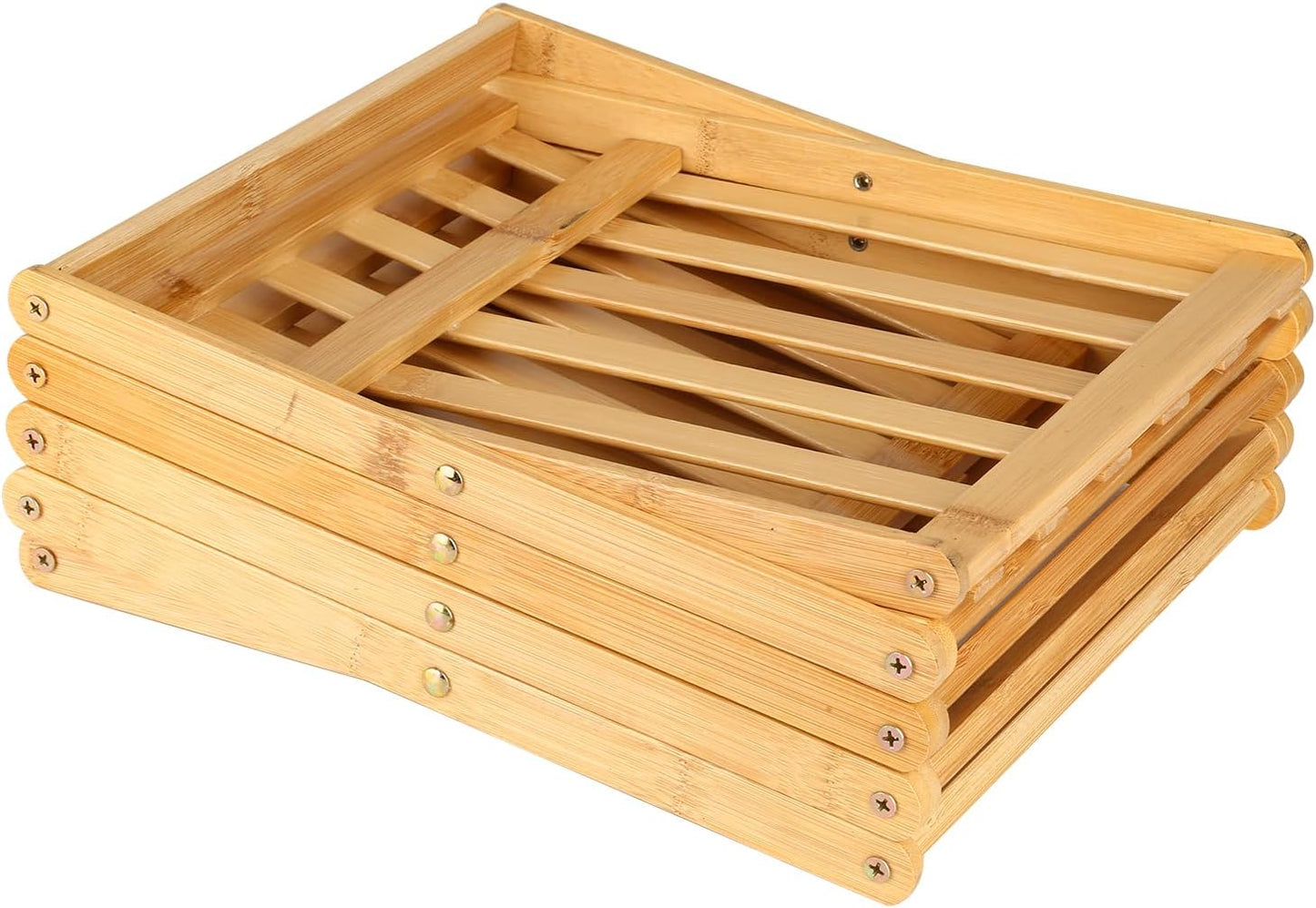 Schmales, tragbares Schuhregal, zusammenklappbar, freistehend, 25 X 25 X 86 Cm (5) (Naturholzfarbe)