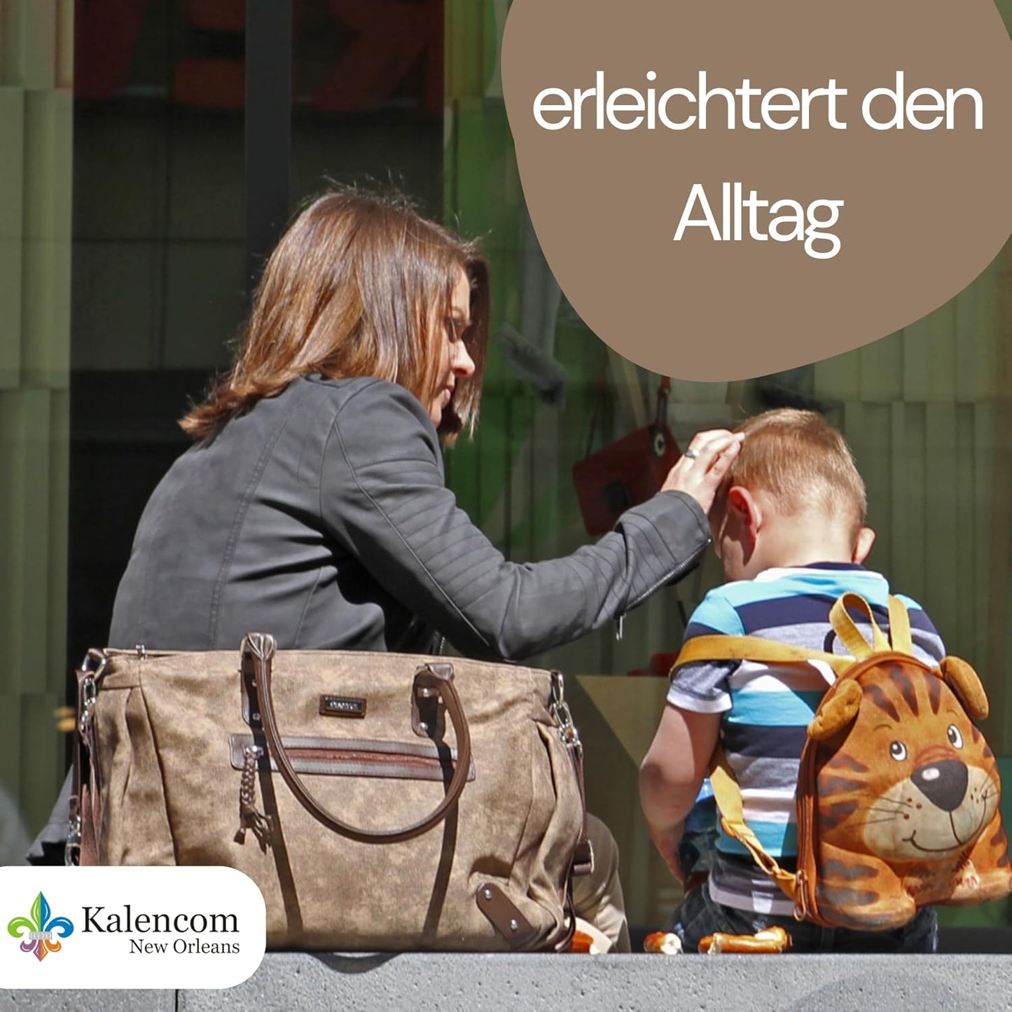 Stilvolle Wickeltasche mit Zubehör für Eltern, Braun