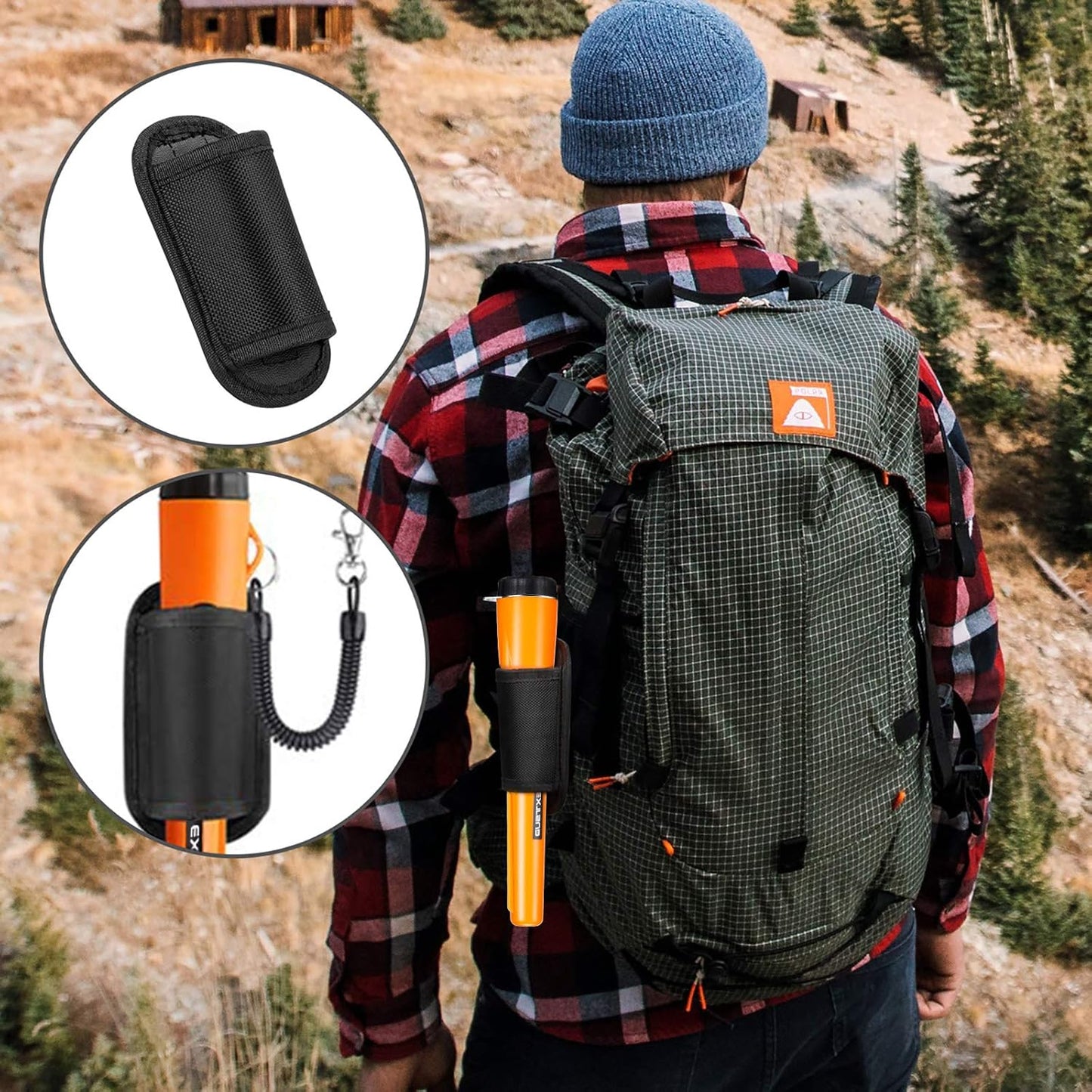 Tragbarer Metalldetektor mit 360° Scan Funktion, A-Orange