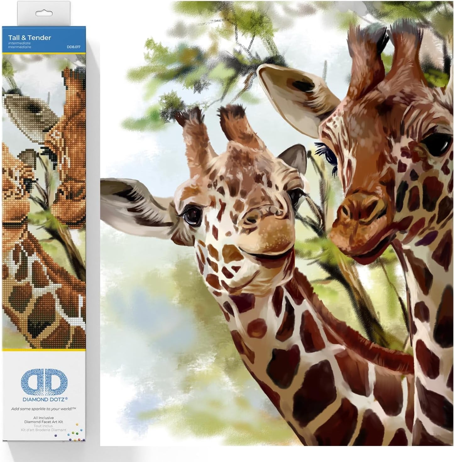 DD8.017 Diamond Painting Set Giraffen, Giraffen Groß & Zart