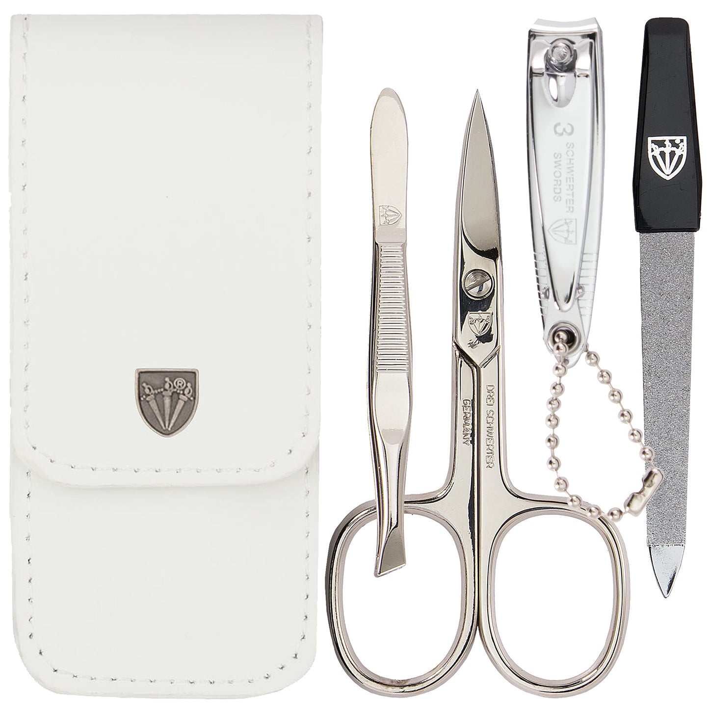 4-teiliges Nagelpflegeset Capri, WEISS / KUNSTLEDER