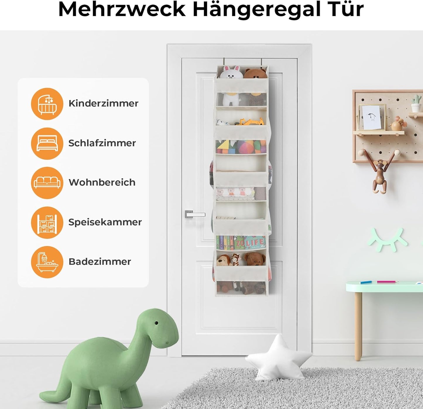 Tür-Hängeorganizer mit 5 Fächern, 5 Fächern Beige - 1 Stück