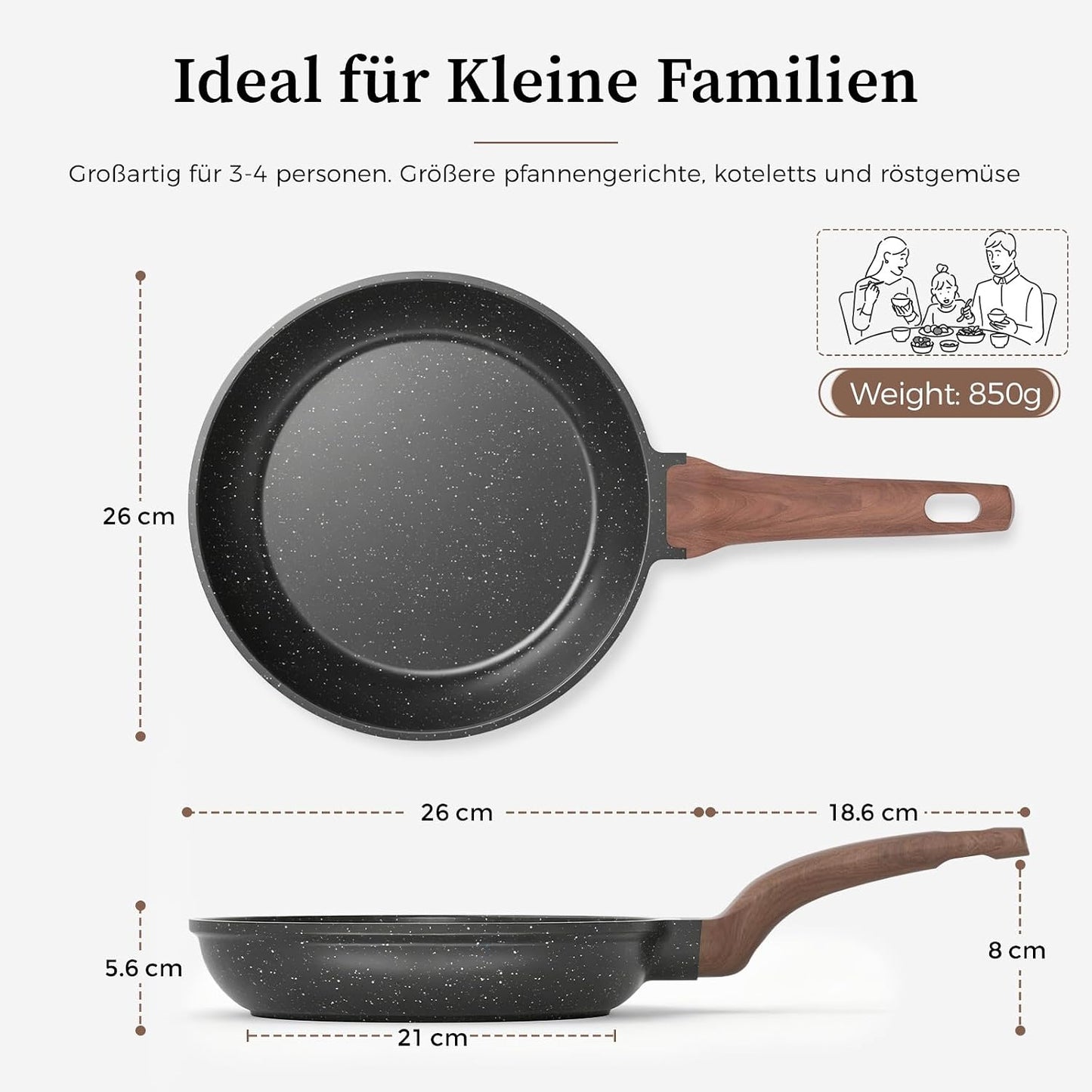 Bratpfanne, Grau 26 cm