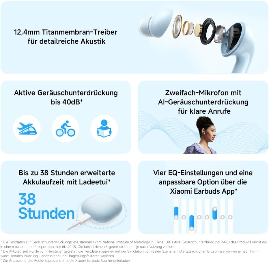 Redmi Buds 6 Lite In-Ear Kopfhörer mit Active Noise Cancelling, buds 6 lite Schwarz