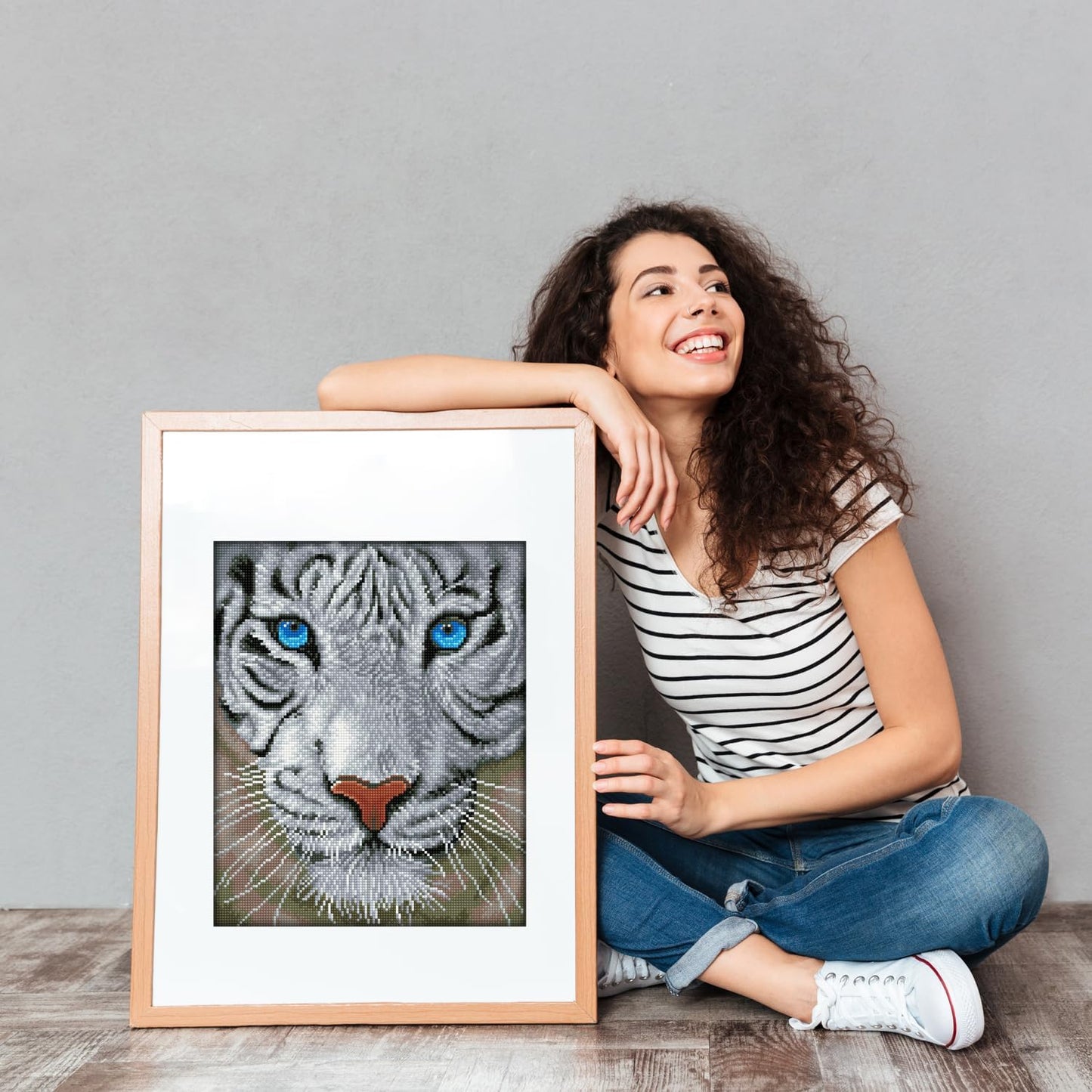DD8.016 Diamond Painting Set weisser Tiger Magie, Weißer Tiger Magie