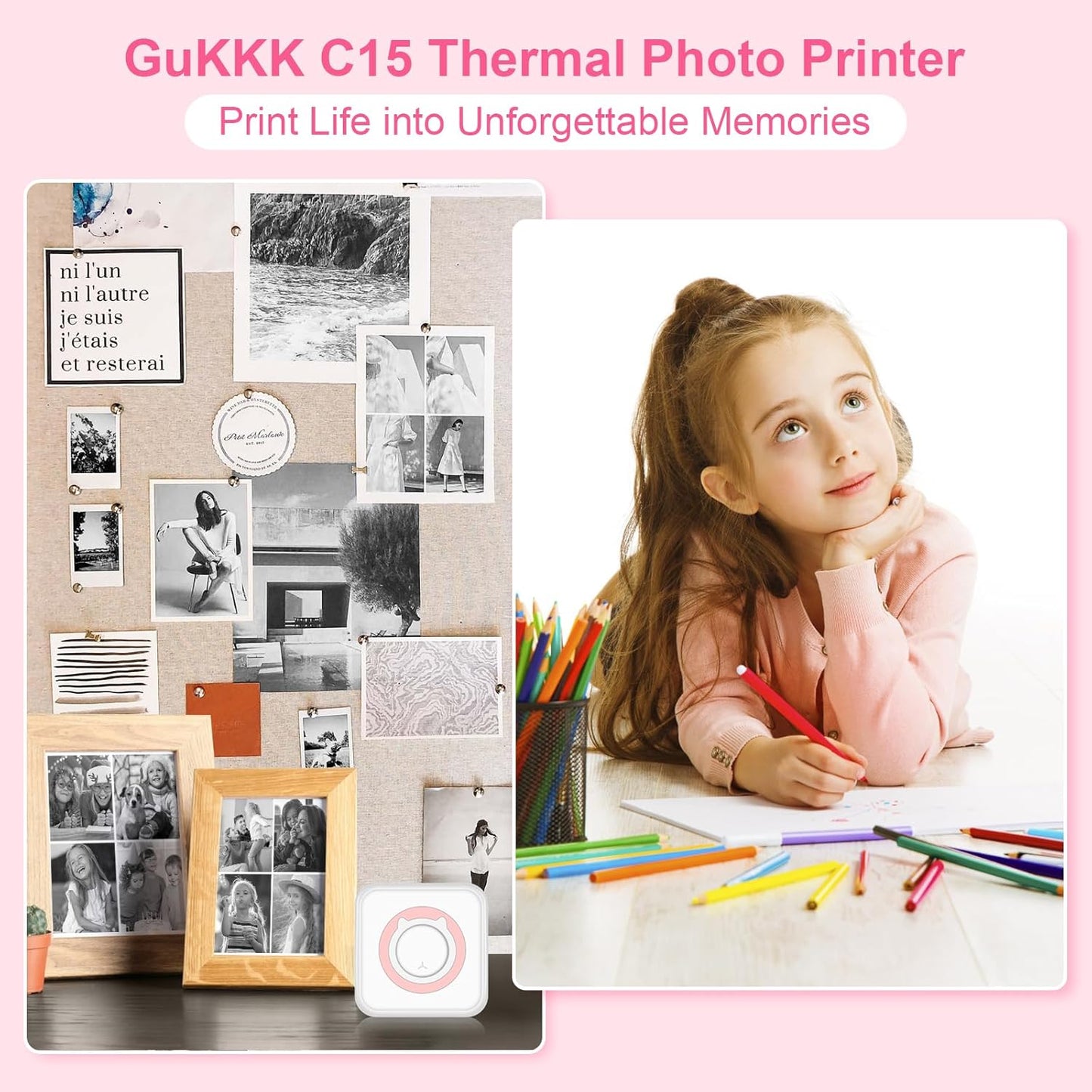 Mini Drucker mit Thermal-Inkless-Printing-Technologie