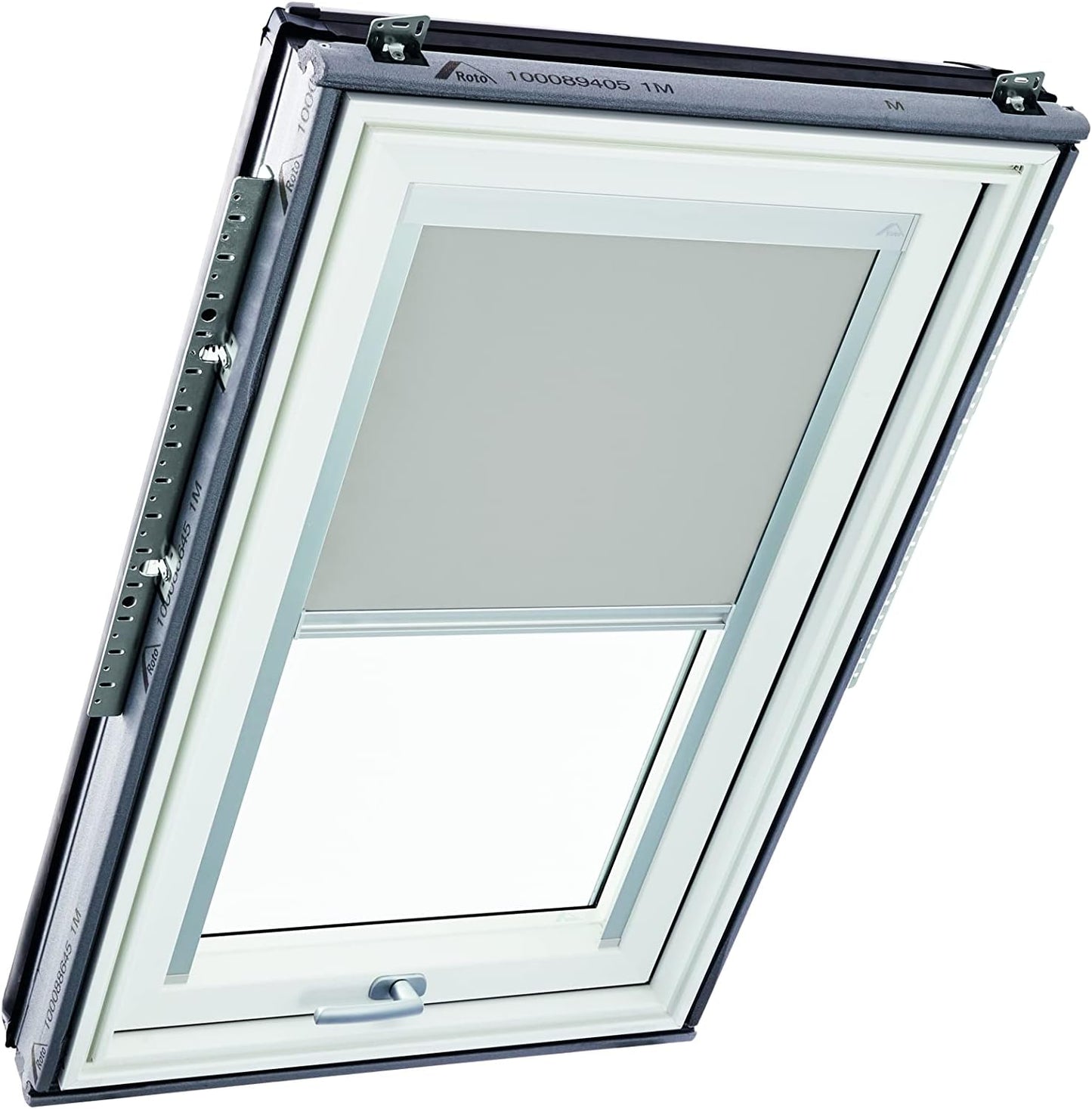 Dachfenster-Verdunkelungsrollo ZRV, Hellgrau B46 x H98 cm Führungsschiene Silber