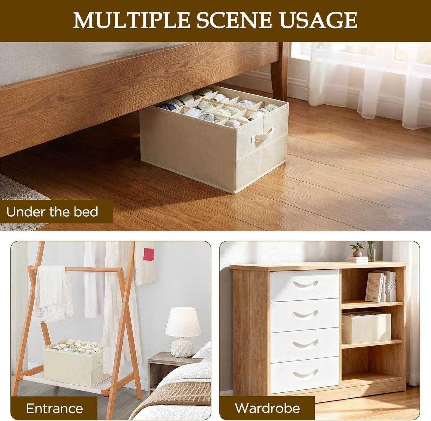 Schuhorganizer für 12 Paar, Beige