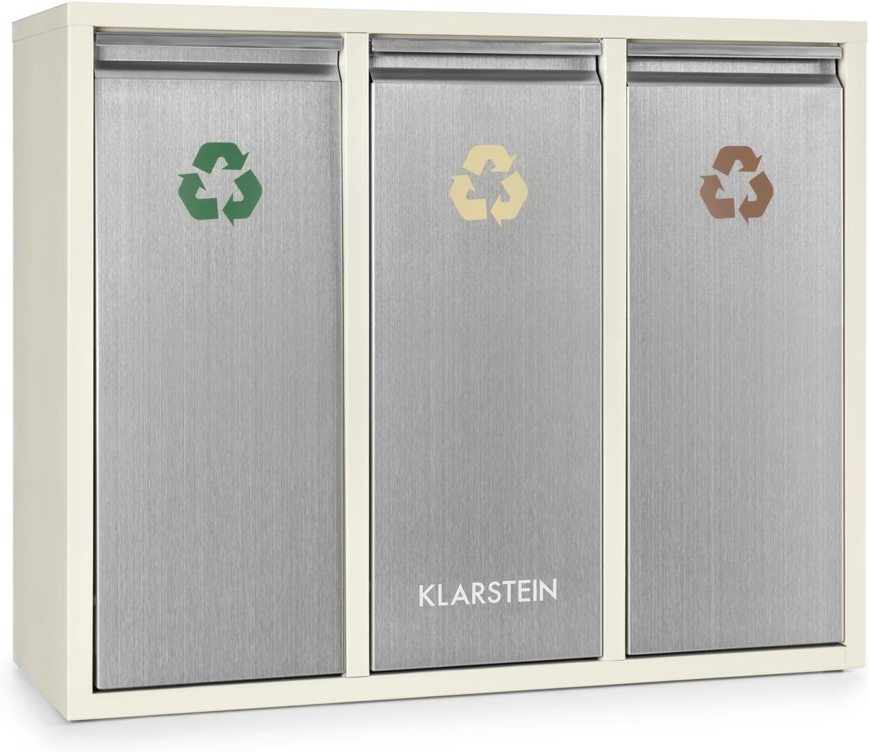 Mülltrennsystem - Ordnungshüter 3, 45 Liter creme-silber