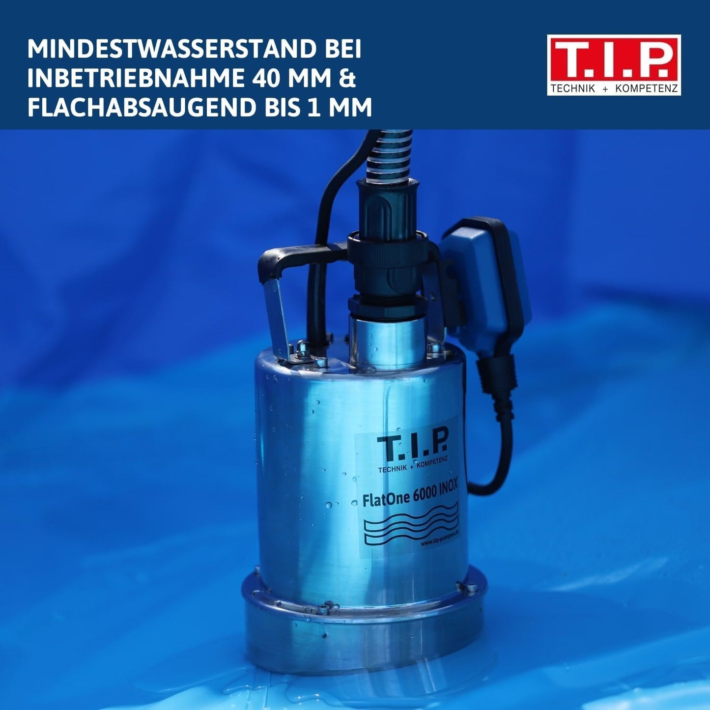 FlatOne 6000 IX Poolentwässerungspumpe, Pumpe ohne Schlauch