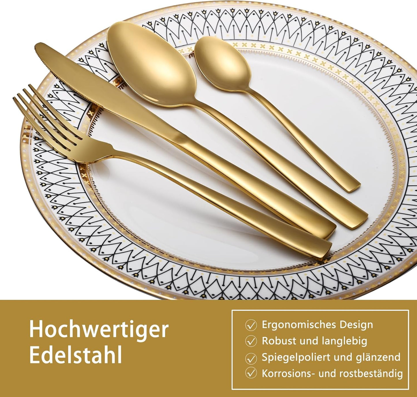 32-teiliges Besteck-Set, 32 - teilig Gold
