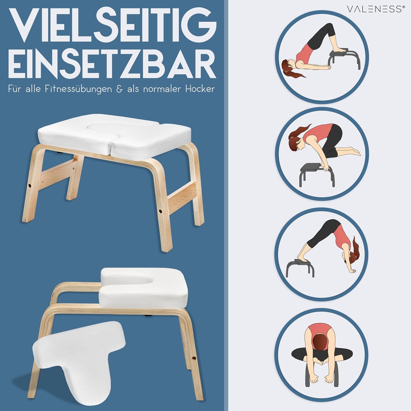 Yoga Kopfstandhocker, Weiß