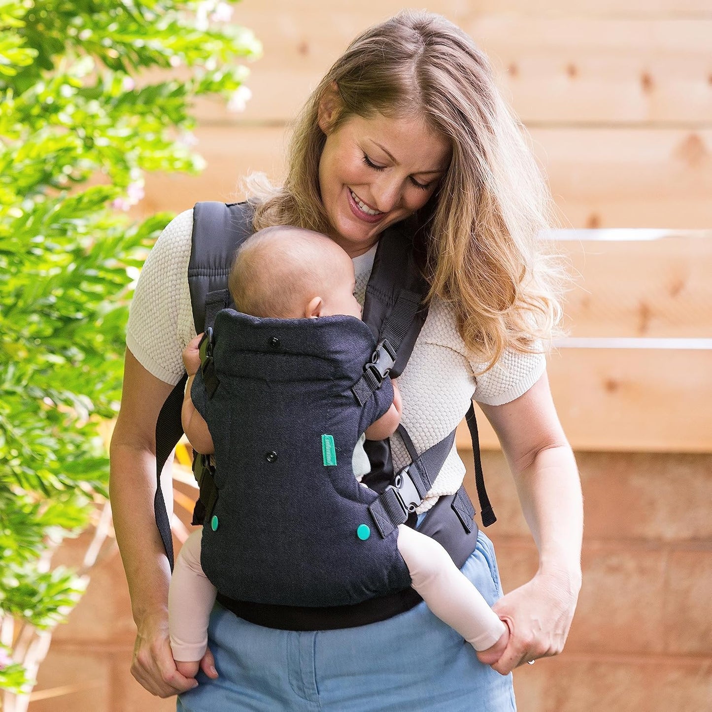 Ergonomische 4-in-1 Babytrage umwandelbar, Black Denim
