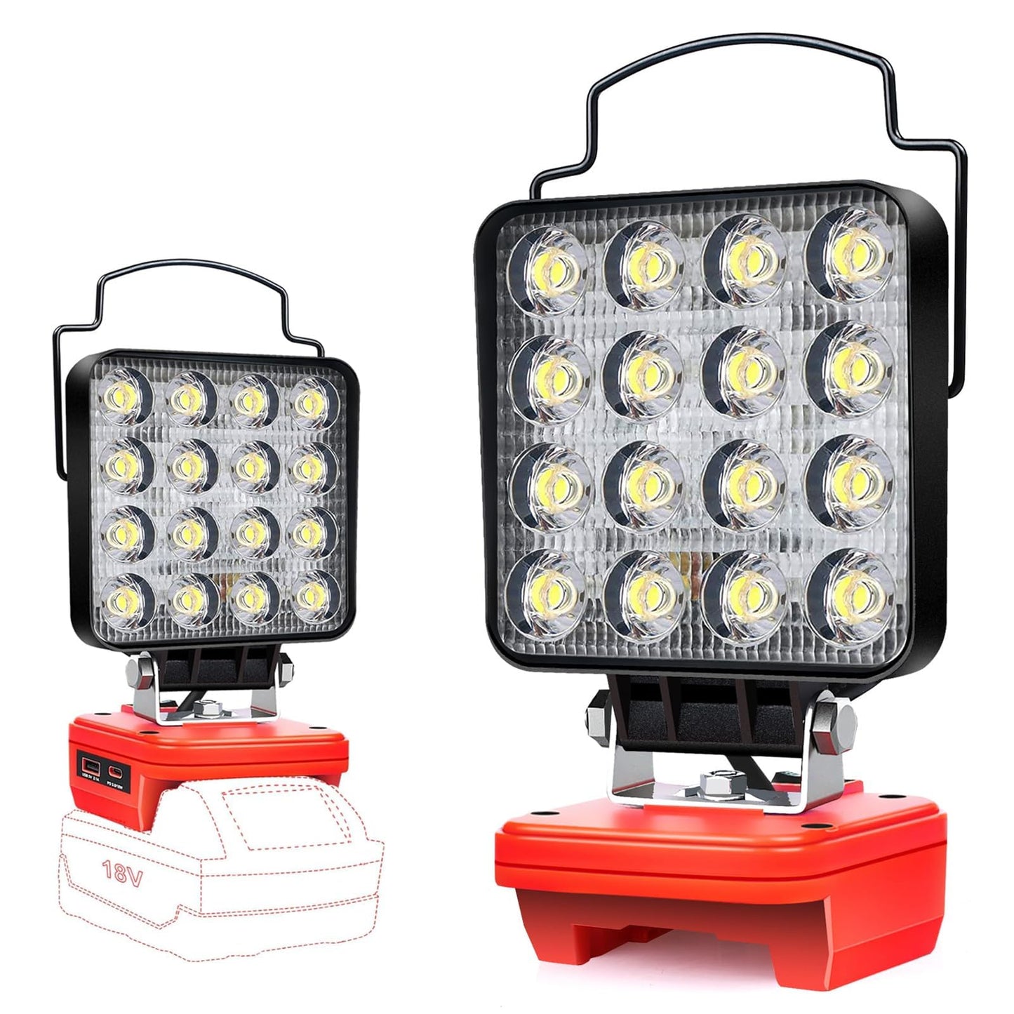 Kabellose LED Arbeitsleuchte, 48w für Milwaukee M18 18v