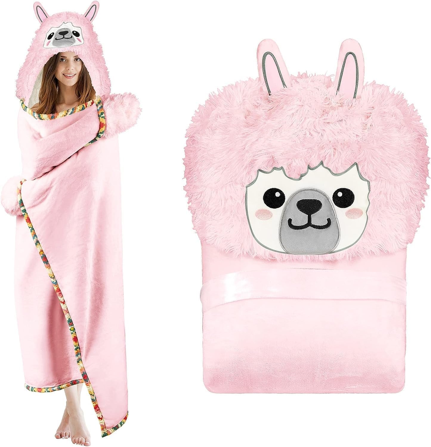 Tragbare Lama Decke, Rosa Lama Alpaka