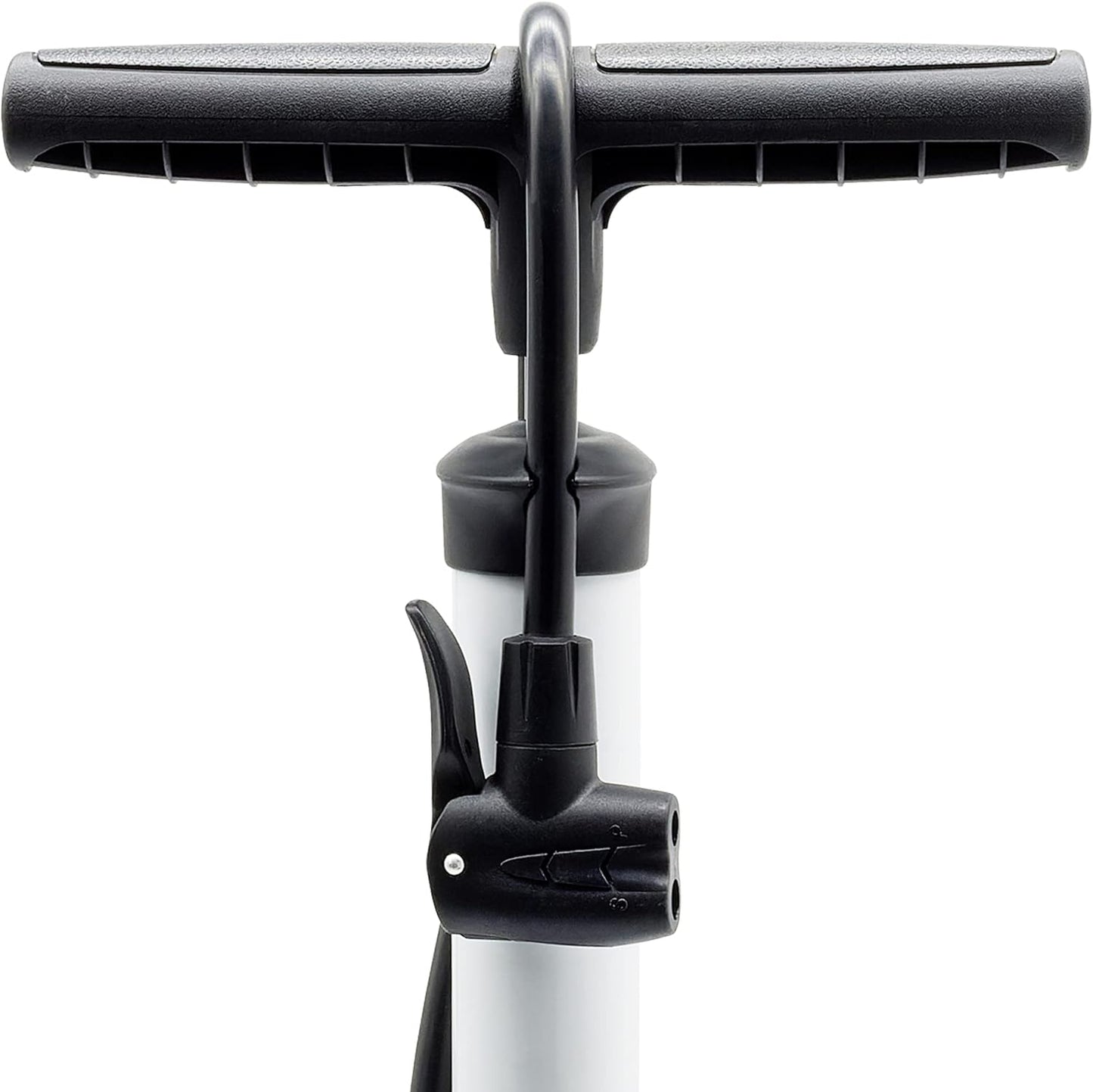 Velo-Standpumpe mit Manometer, Weiss = Mit rundem Manometer
