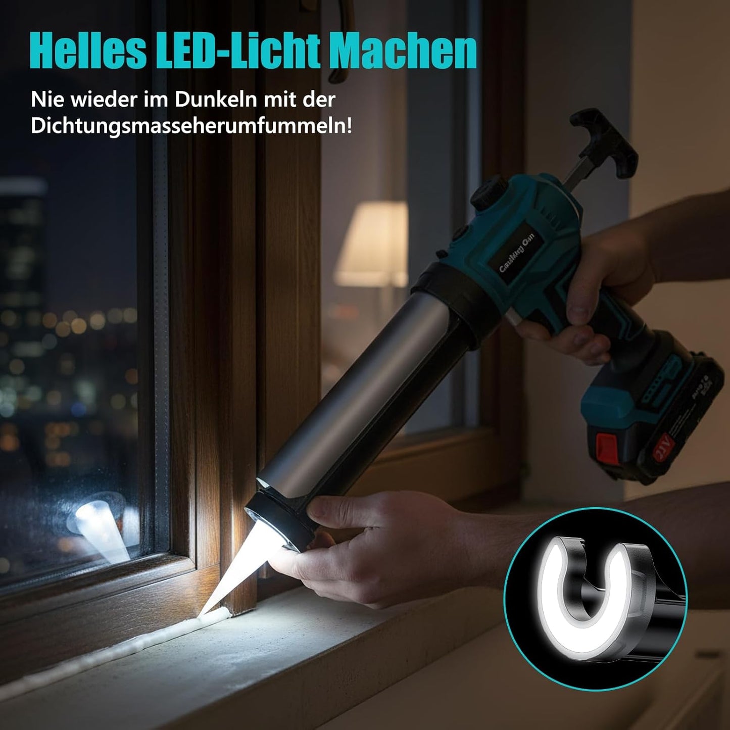 Akku-Kartuschenpresse mit LED-Licht