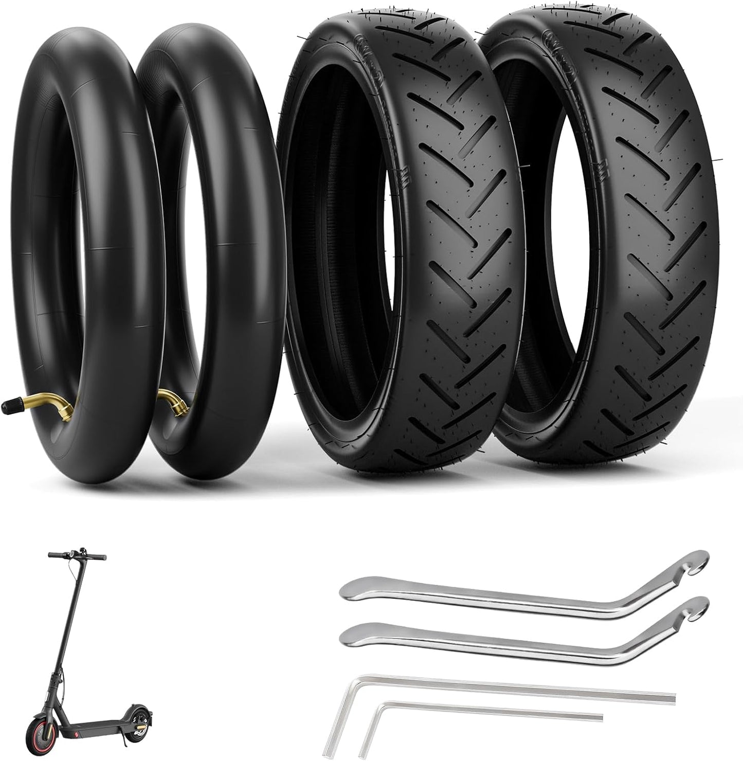 E-Scooter Reifen-Set für Xiaomi M365, Innen &Aussen 4(Gebogene Luftdüse)