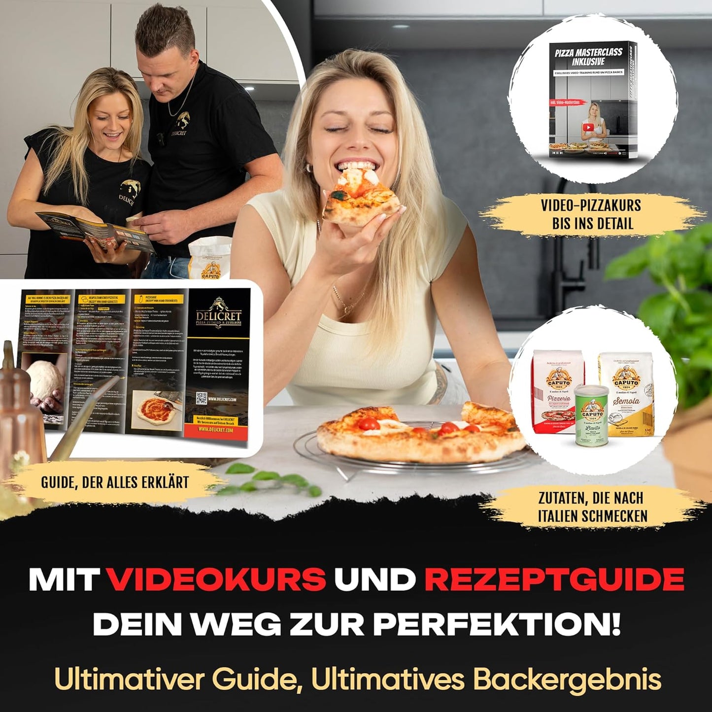 Elektrischer Pizzaofen 12 mit Zubehör & Rezept-Guide, Starter Bundle