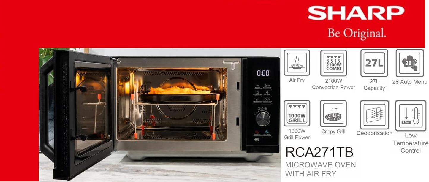 5-in-1 Airfry-Mikrowelle RCA271TB mit Grill & Konvektion, 5 in 1 27L