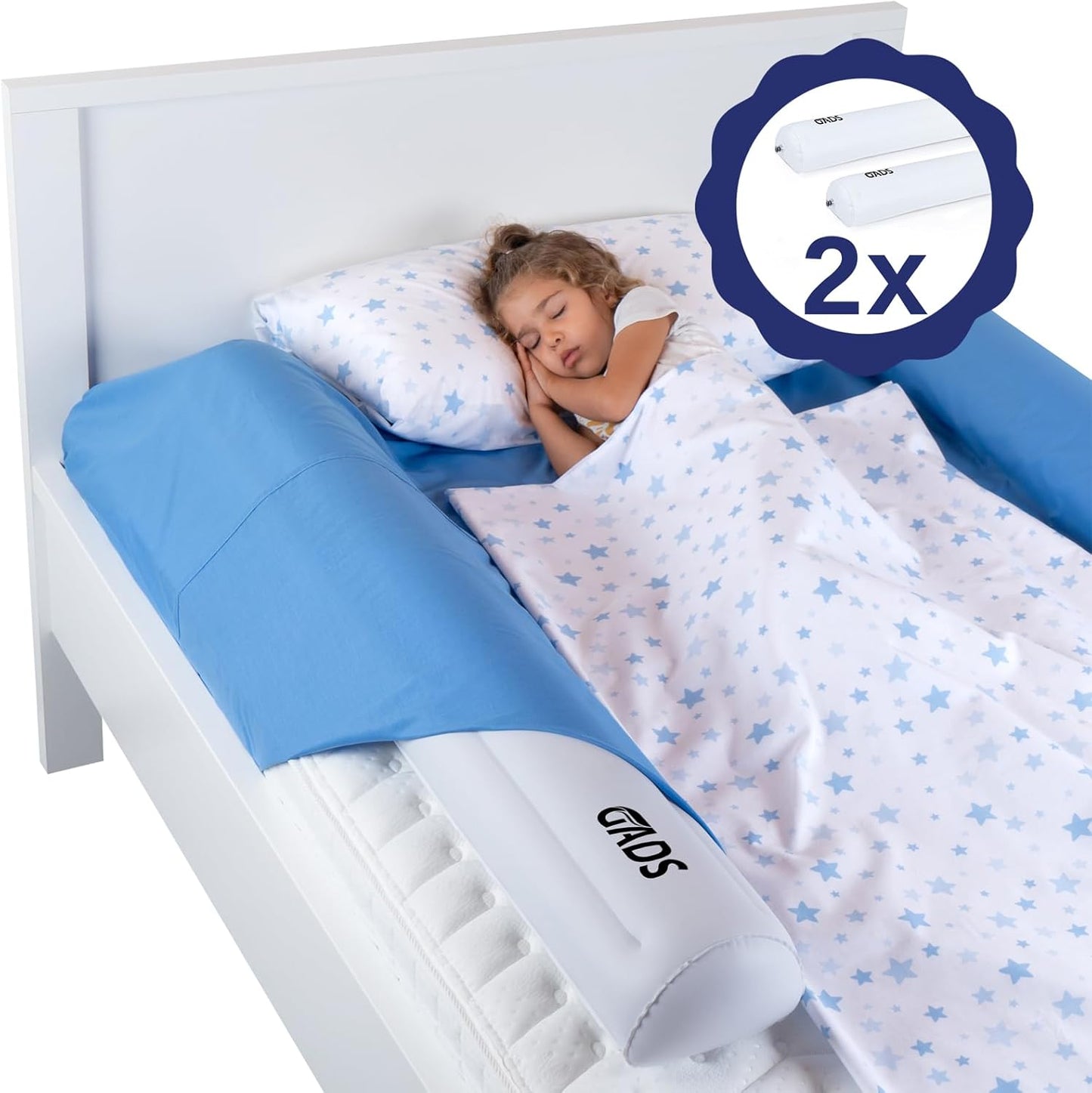 2er-Set Aufblasbarer Rausfallschutz fürs Bett, 2er Set