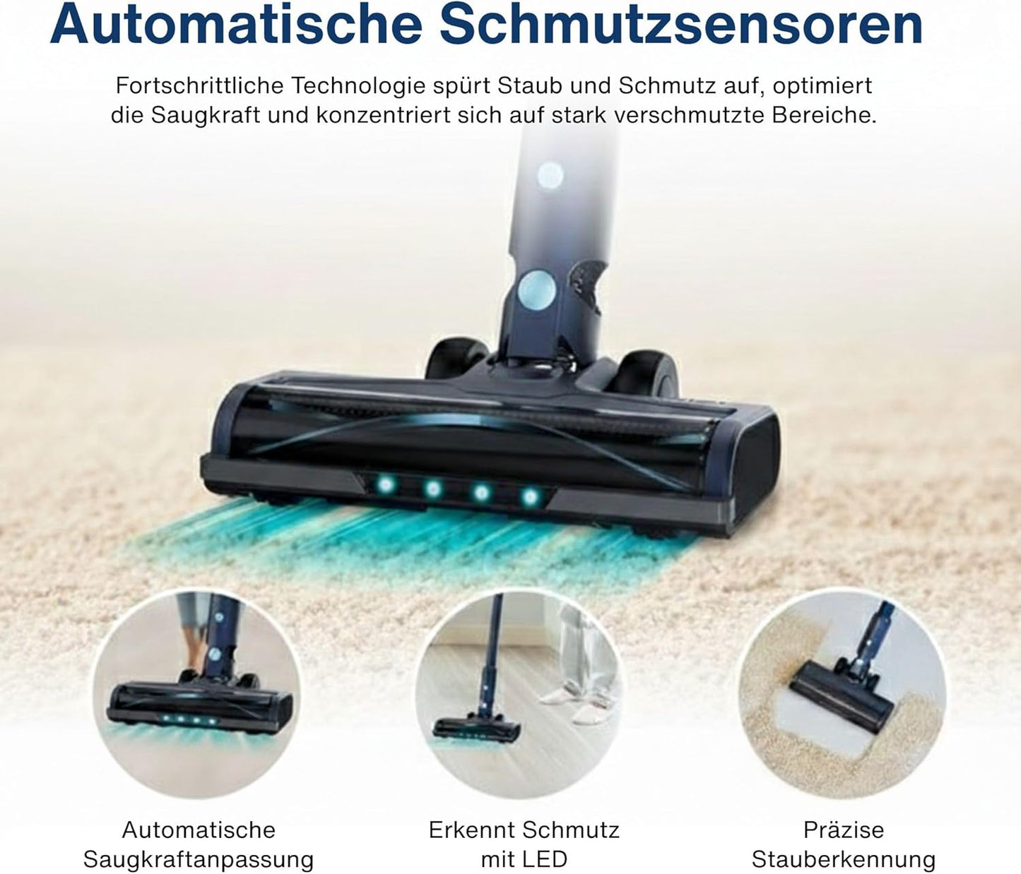 Kabelloser Akku-Stielstaubsauger 200W 22 kPa