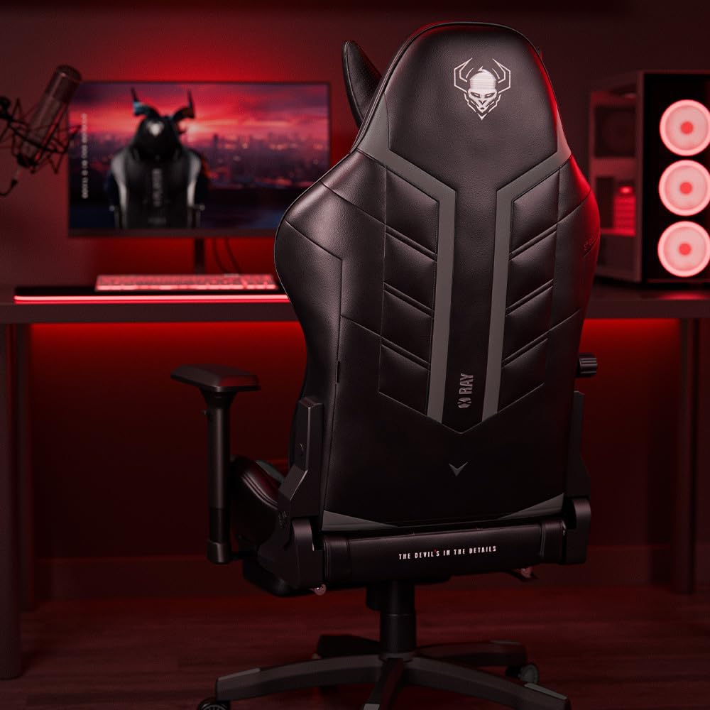 X-Ray Gaming Stuhl mit 4D-Armlehnen & Wippfunktion, Schwarz-grau Normal (L)