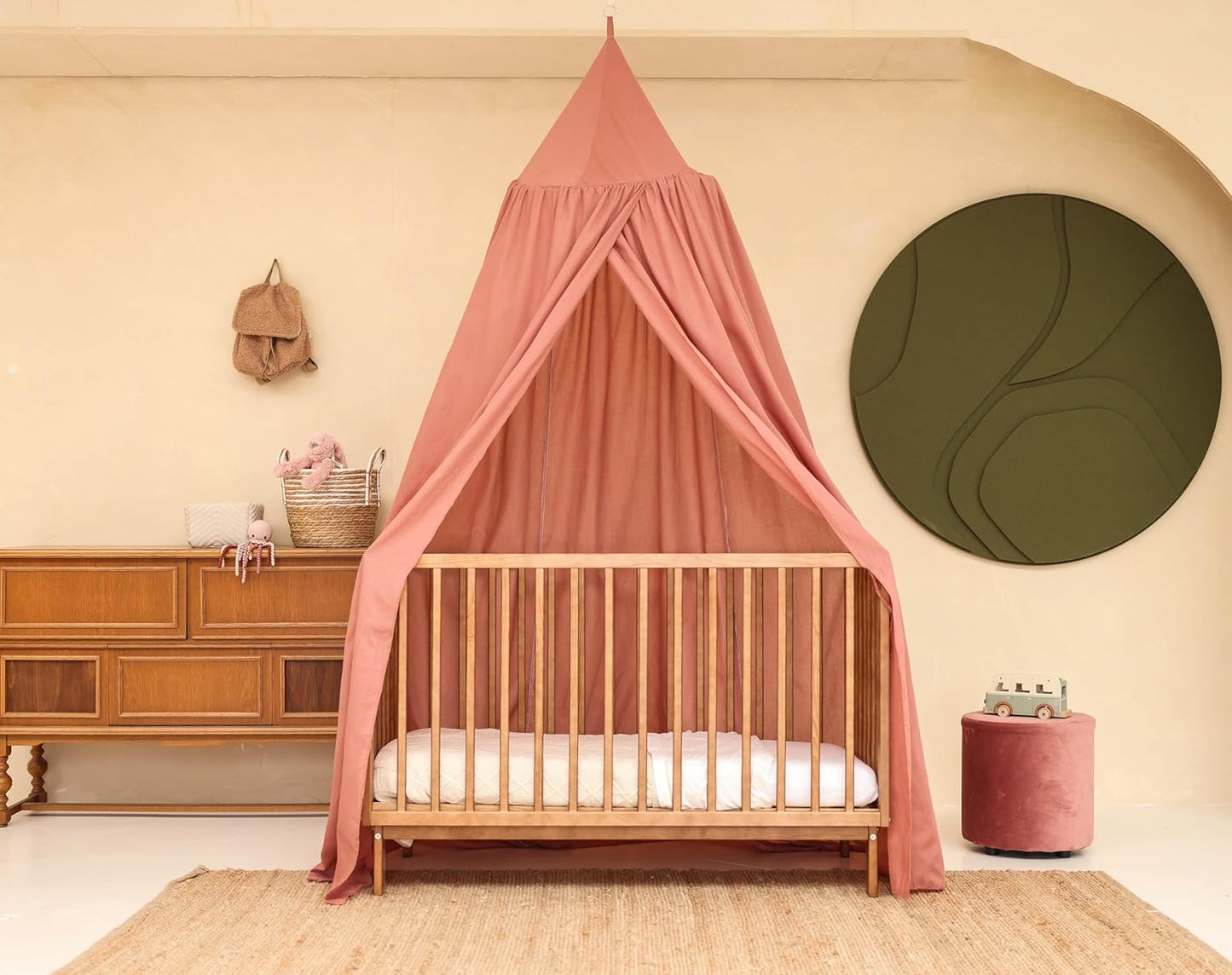 Baldachin für Kinderzimmer & Babybett, Altrosa 55 x 240 x 420 CM