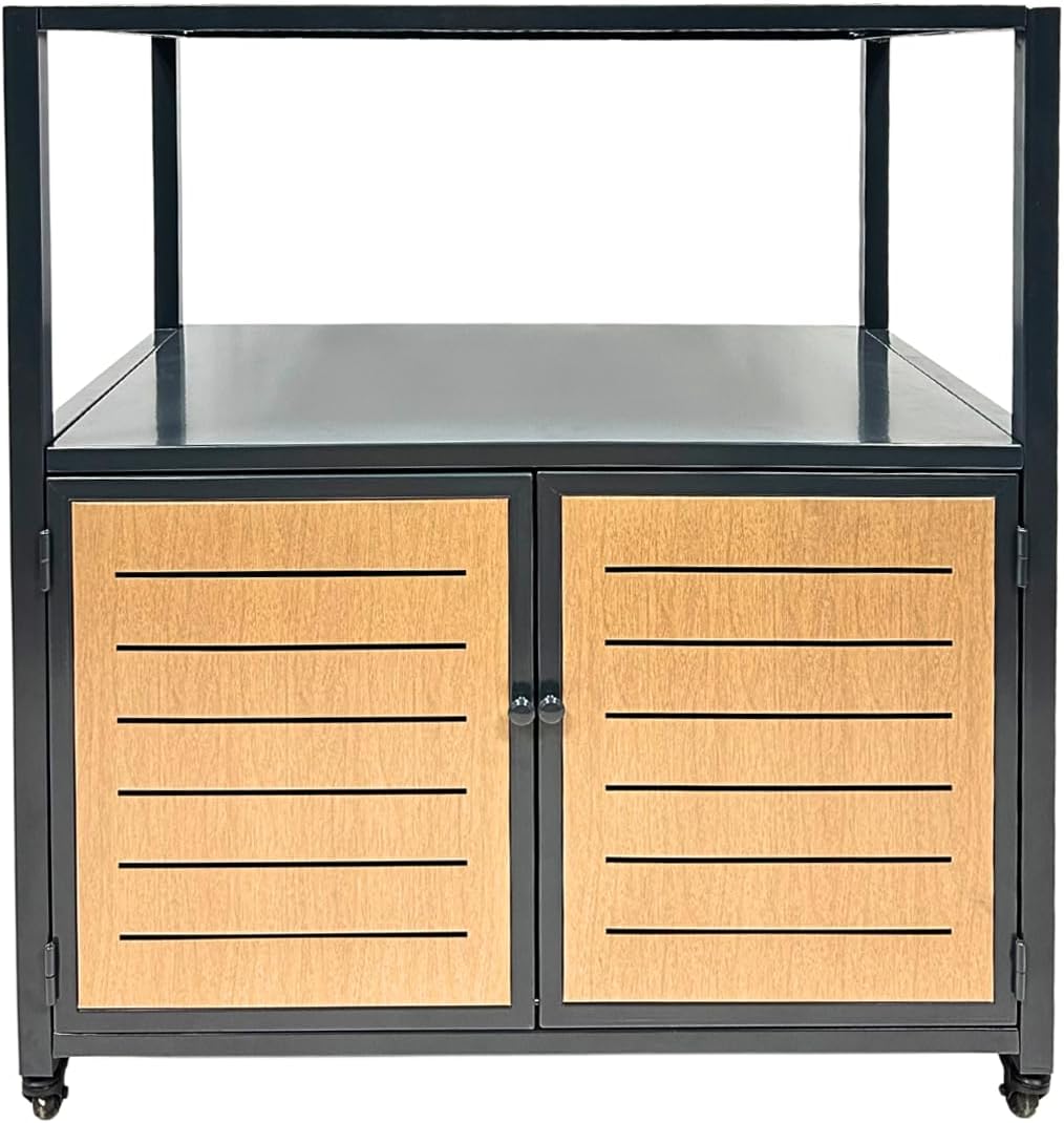 Grilltisch, 1 Küchenwagen mit Rückenwand