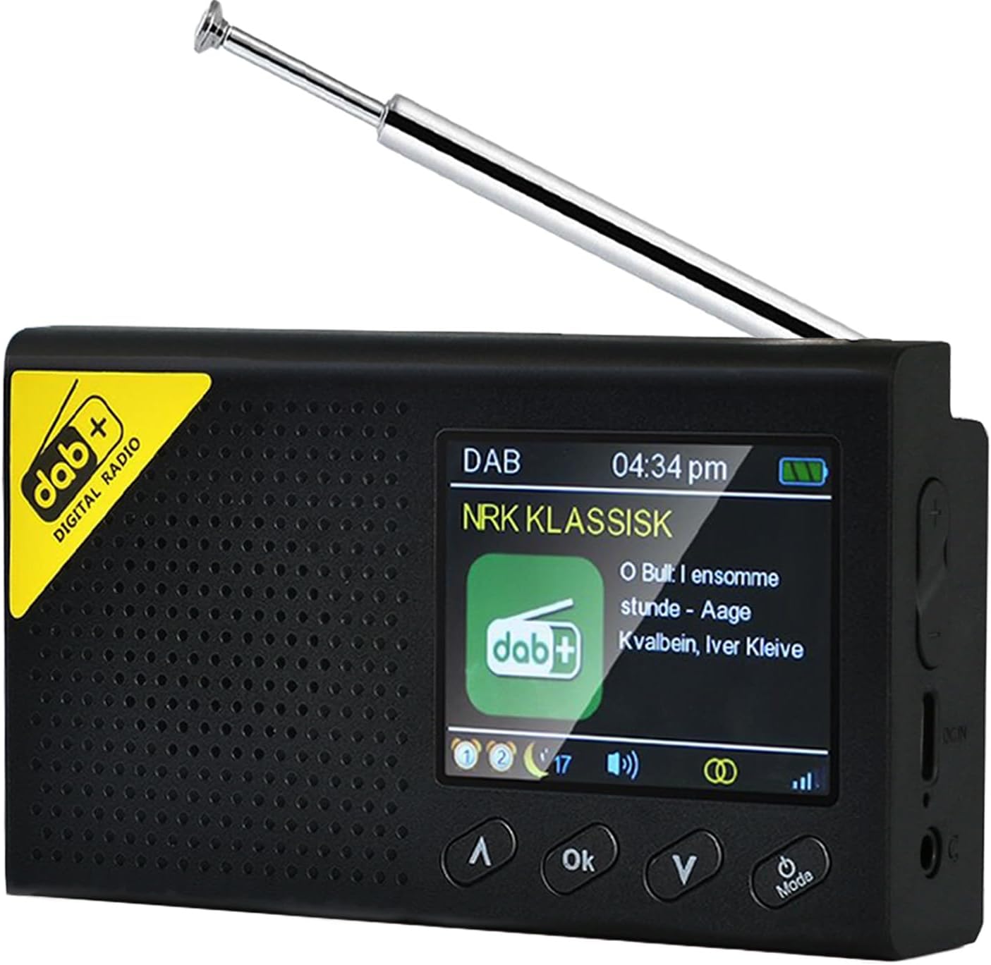 Tragbares DAB+ Radio mit Bluetooth und Dual Alarm, Modell DAB-PC1