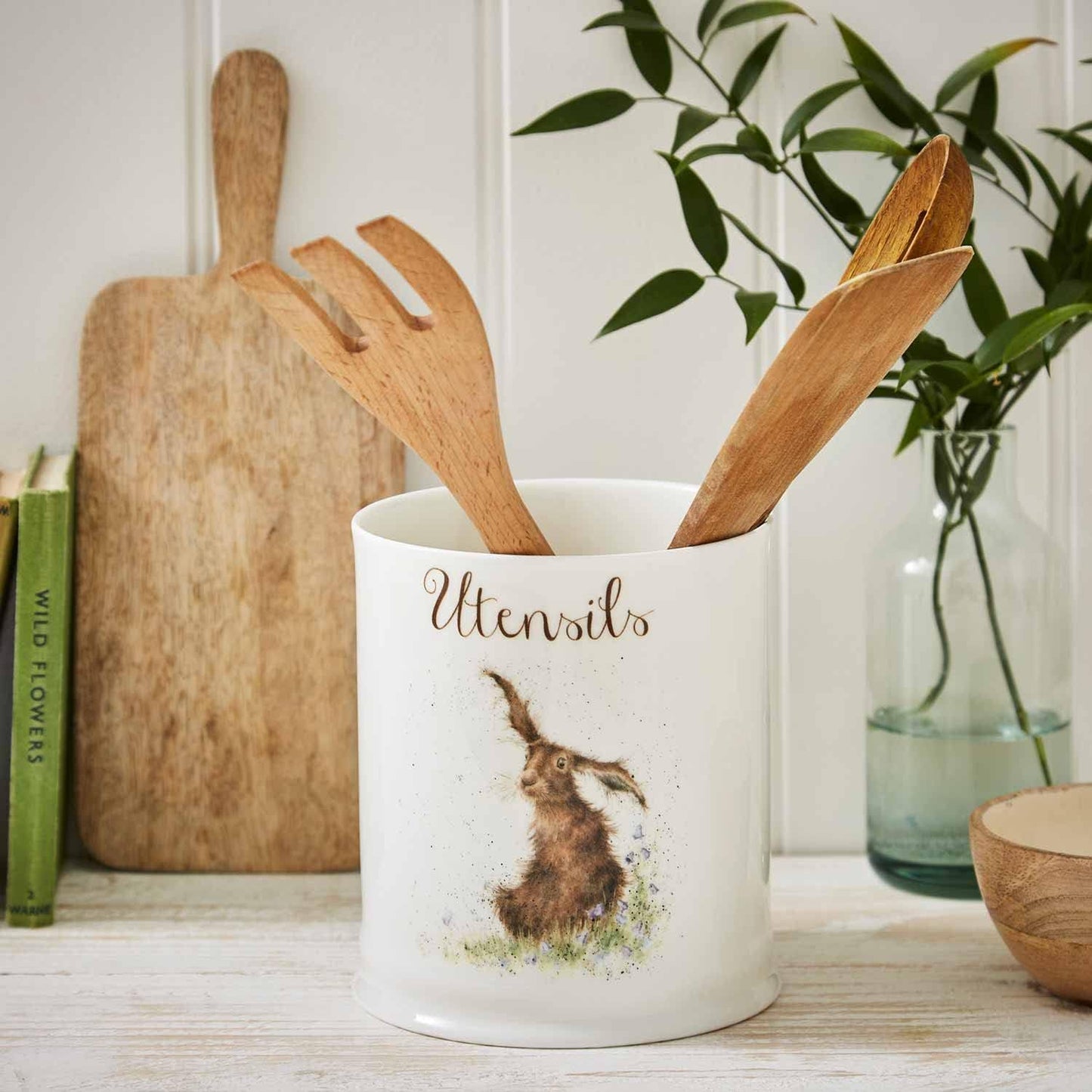 Utensilienglas mit Hasen-Motiv, Einzeln