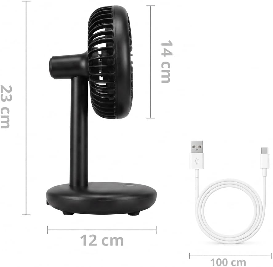 Leiser Tischventilator, Schwarz