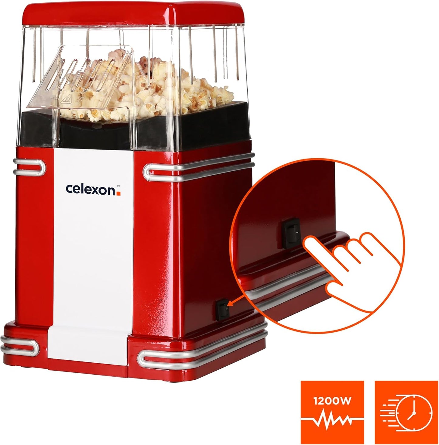 Popcornmaschine CinePop CP250, Retro-Design - 22 x 17,5 x 28,5cm