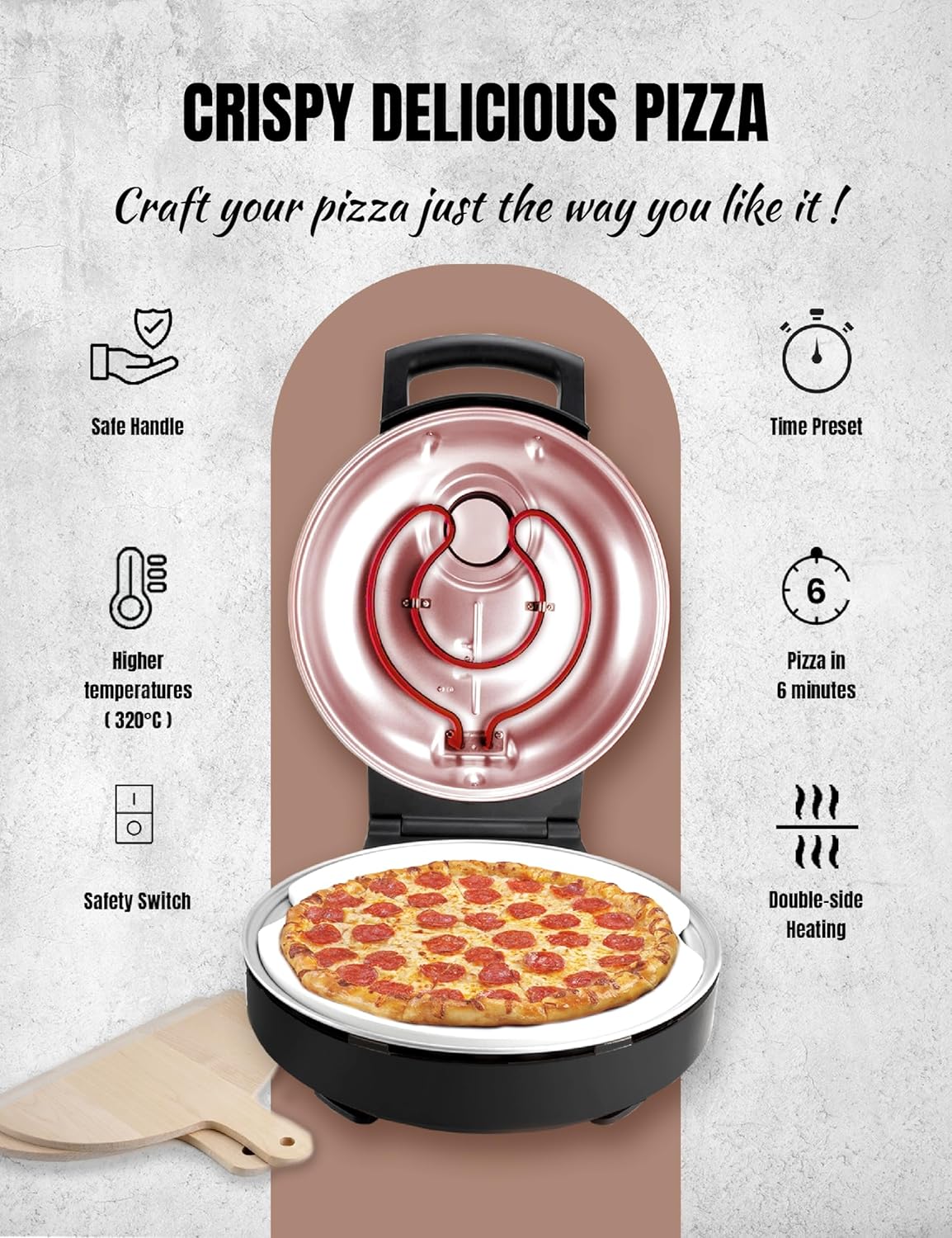 Elektischer Pizzaofen, Kupfer
