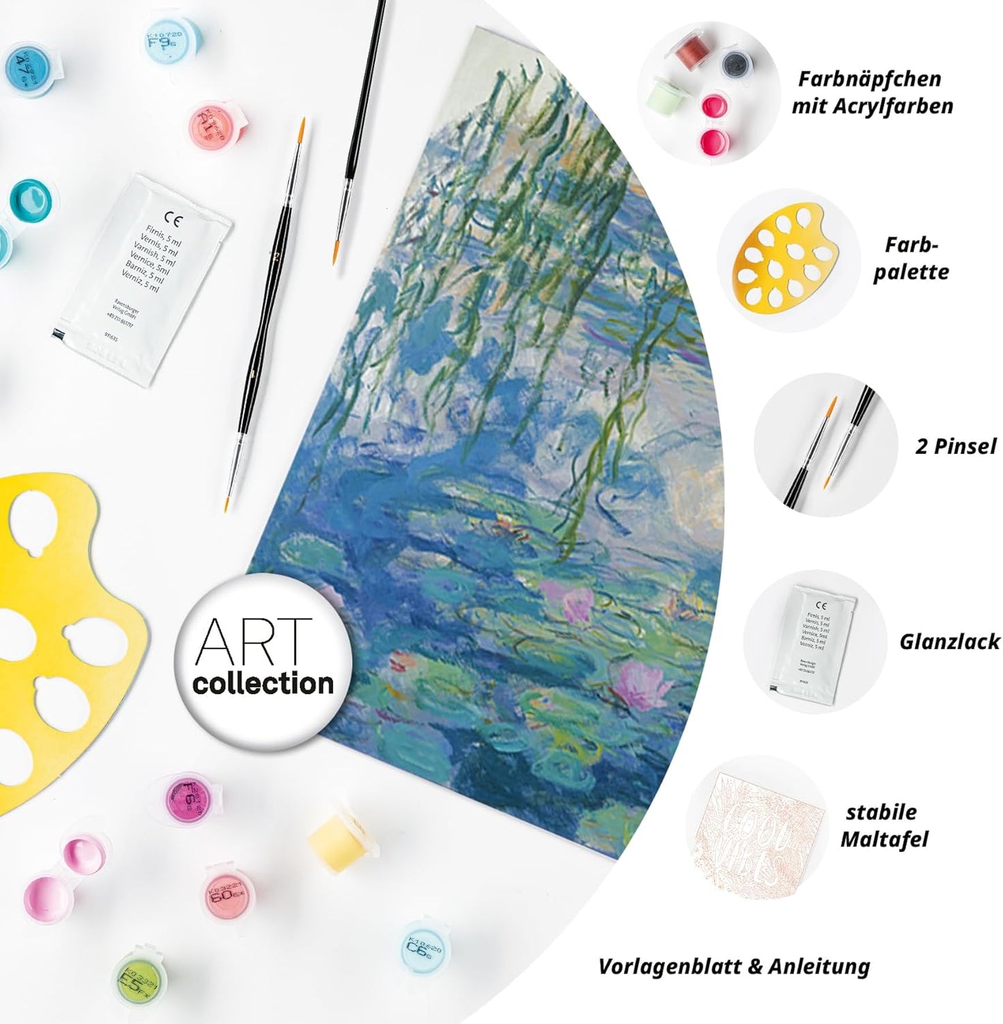 CreArt Collection Malen nach Zahlen: Waterlilies (Monet)