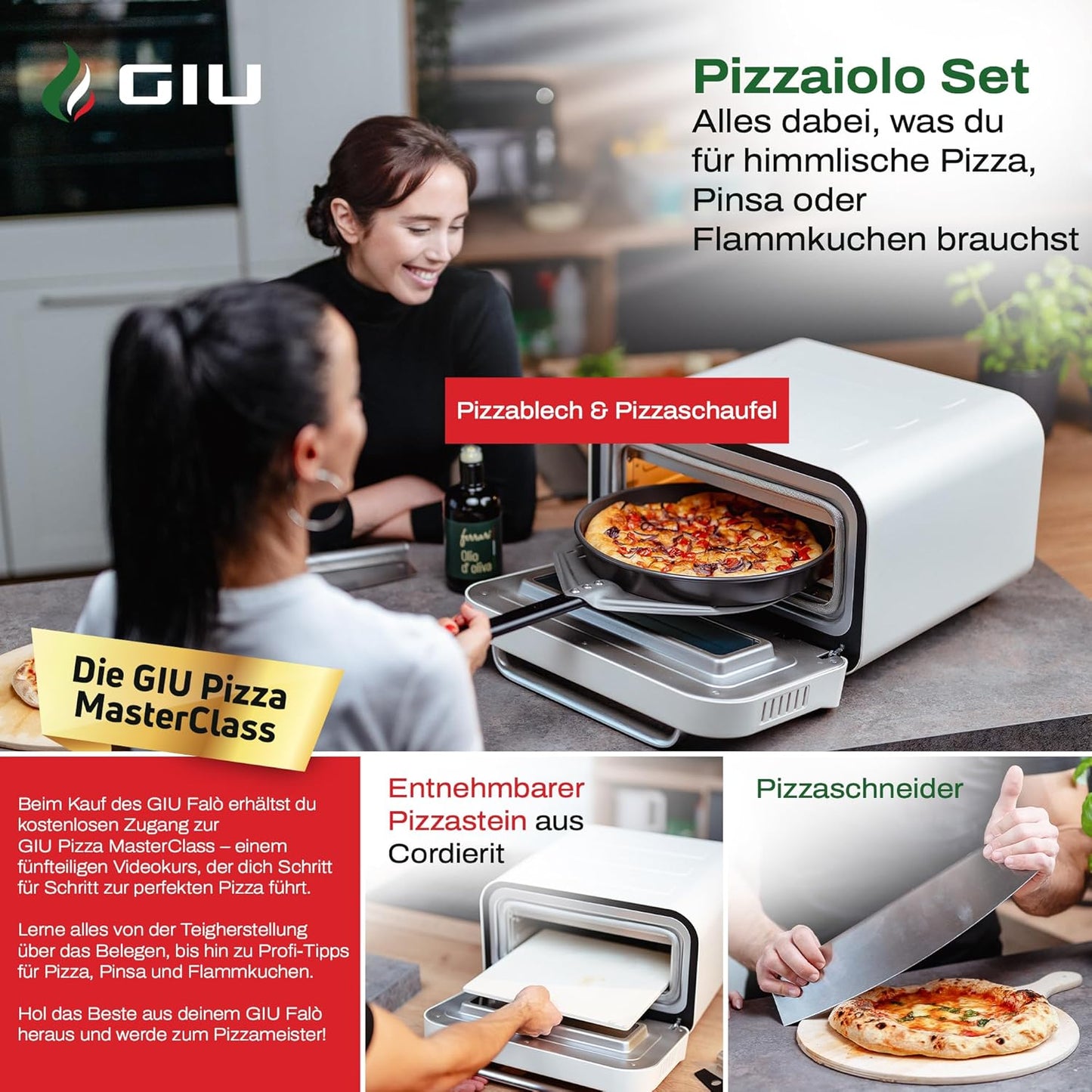 Elektrischer Pizzaofen mit FusionHeat-Tech, Bianco - Pizzaiolo Set