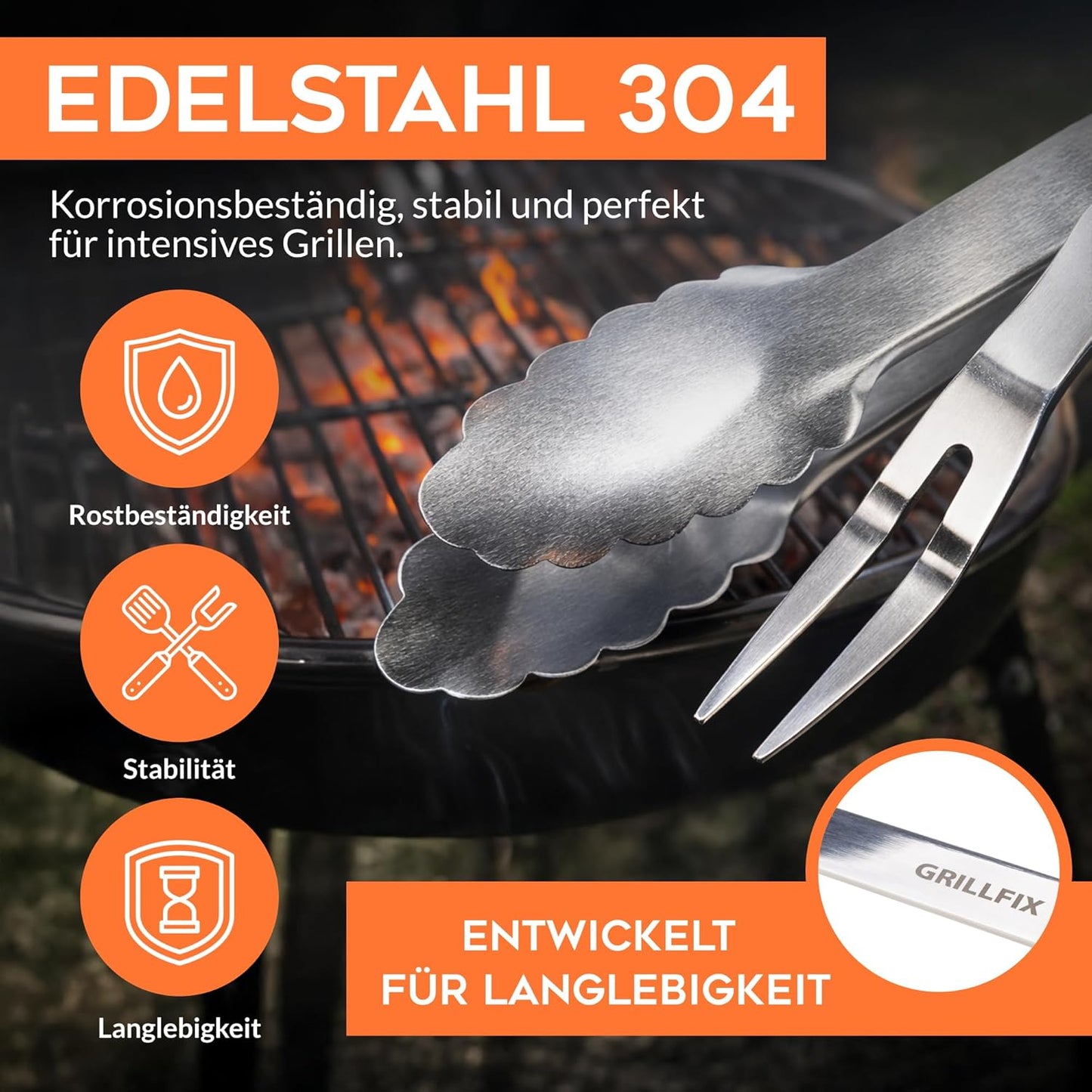 3-teiliges Grillbesteck-Set