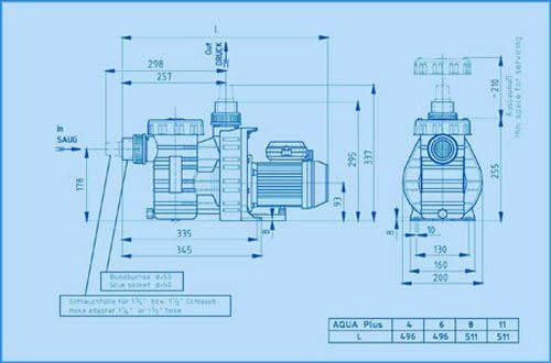 Schwimmbadpumpe Aqua Plus 4 OKU