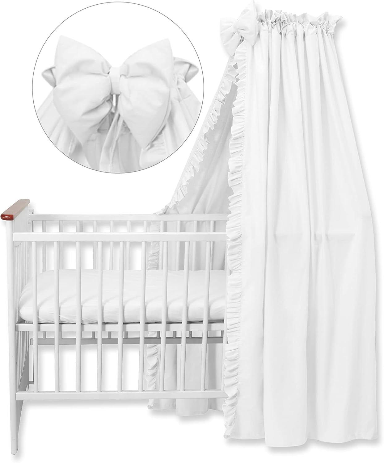 Baldachin Deko-Set für Kinderbett (ohne Stange), Weiss