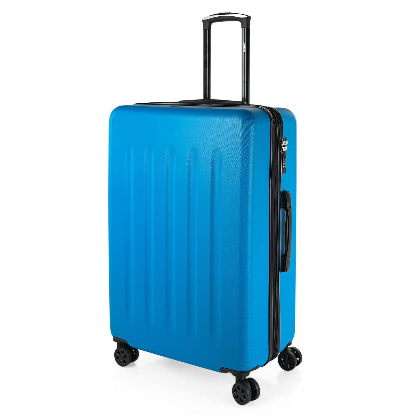 Reisekoffer-Set mit 4 Rädern und Zahlenschloss, Elektrisches Blau M