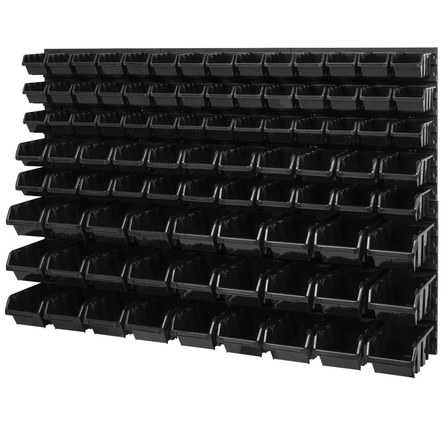 Werkzeugwand mit Stapelboxen, Schwarz