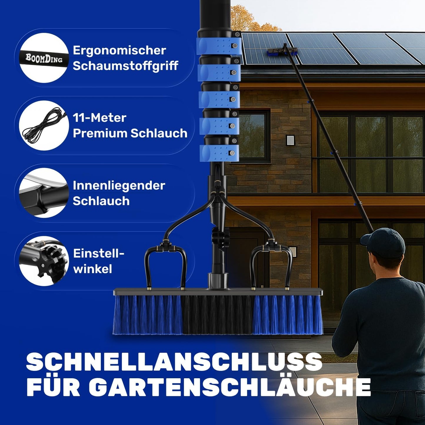 Teleskop Waschbürste mit Schneeschieber