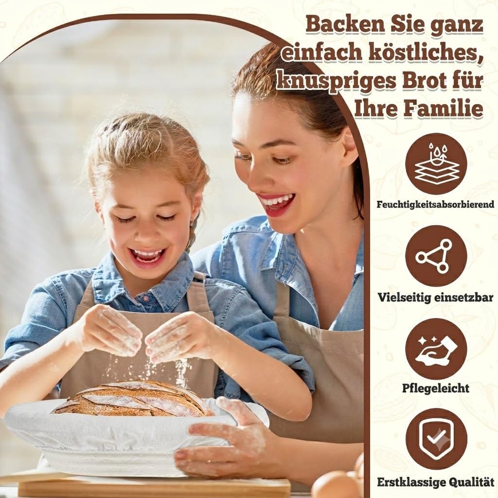 Gärkörbe für Sauerteigbrot, 2 Stück