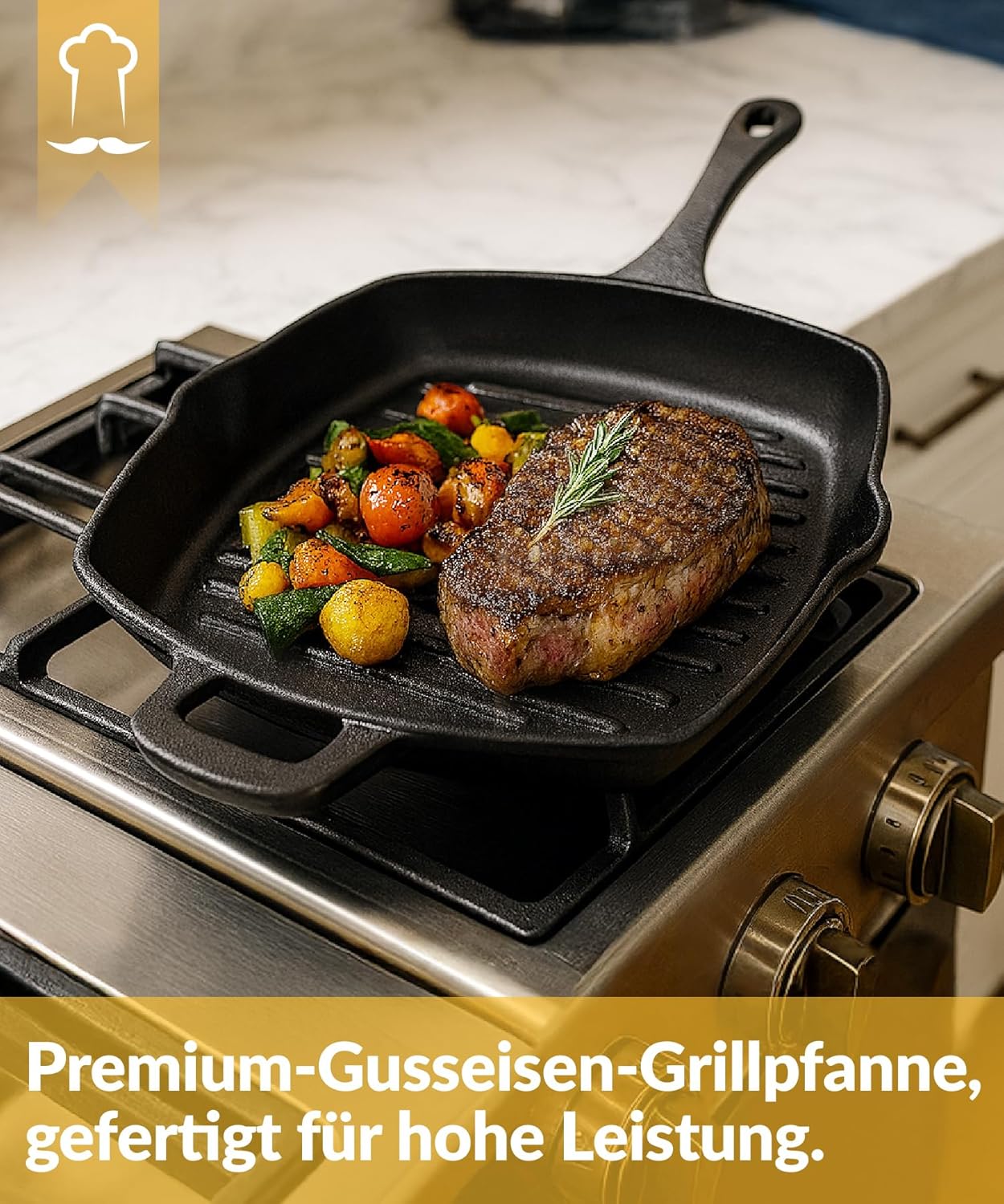 Gusseisen Grill- und Servierpfanne 25,5 cm, Grill