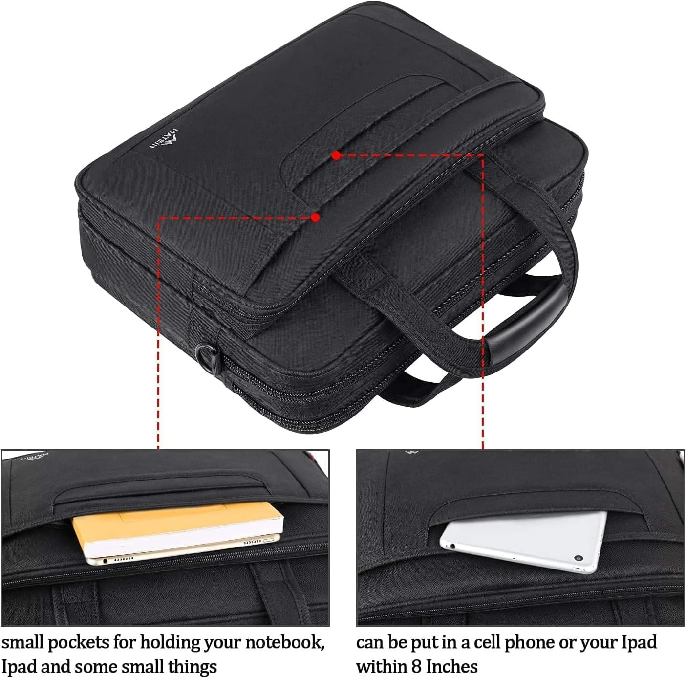 Laptoptasche 15,6 Zoll Aktentasche für Notebook, 15.6 Zoll Schwarz