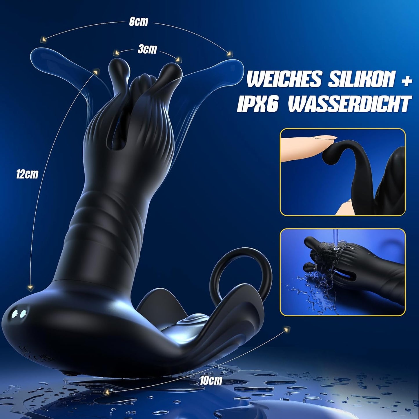 4-in-1 Expansions- und Schubmodi Prostata Stimulator mit App-Steuerung, Dark Blue