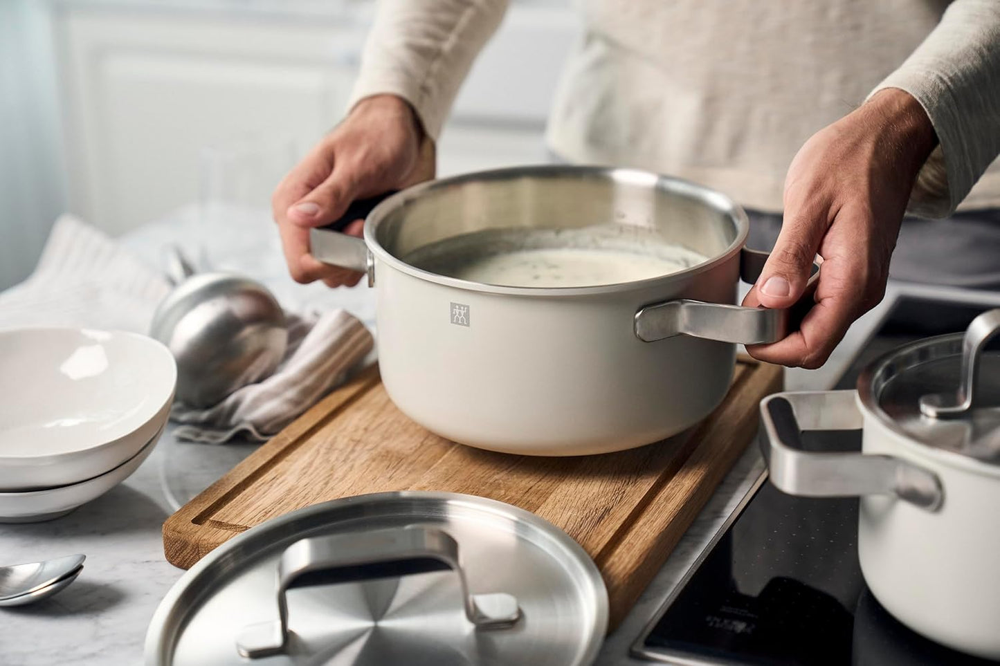 Kochtopfset Pure, 5-teilig, Elfenbein-weiss