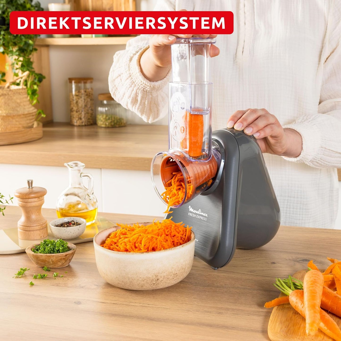 Elektrische Gemüsereibe Fresh Express, Fresh Express 5-in-1 | Grau