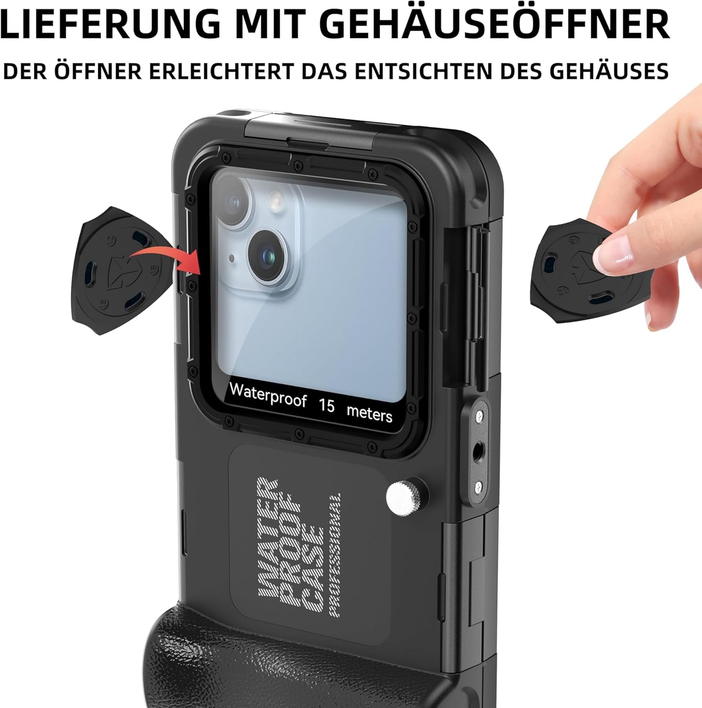 Unterwasser-Tauchgehäuse für iPhone, Schwarz